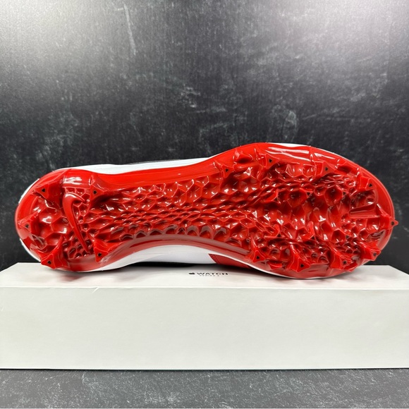 AIR JORDAN 1 MID TD CHICAGO MENS FOOTBALL CLEATS SIZE 10 LEATHER WHITE RED BLACK - Picture 5 of 11